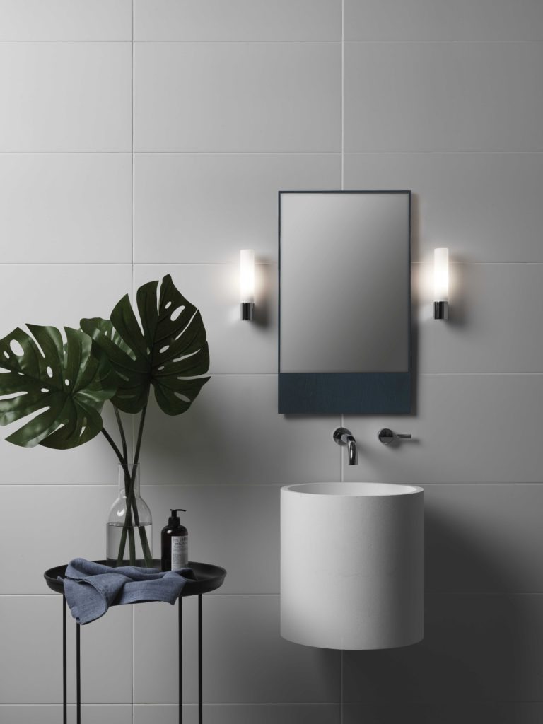 Bari Opal Diffuser Bathroom Wall Light Matt Nickel - PM Lighting