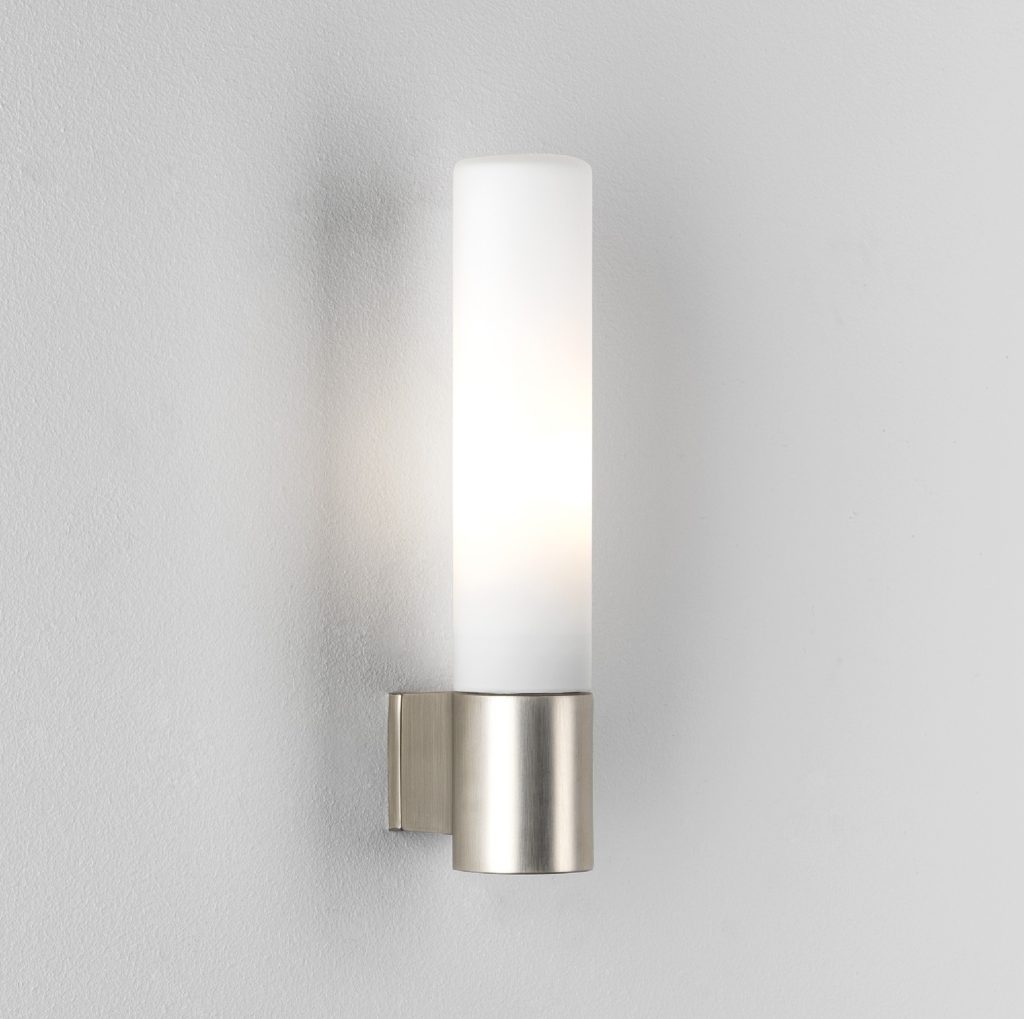 Bari Opal Diffuser Bathroom Wall Light Matt Nickel - PM Lighting