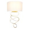 Gold Leaf and Ivory Cotton Fabric Wall Light