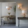 Gold Leaf and Ivory Cotton Fabric Wall Light