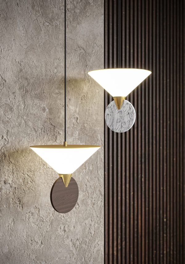 Compass Satin Brass Pendant